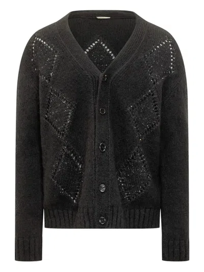 A Paper Kid Pailletes Cardigan In Black