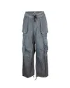 A PAPER KID BLACK CARGO TROUSERS