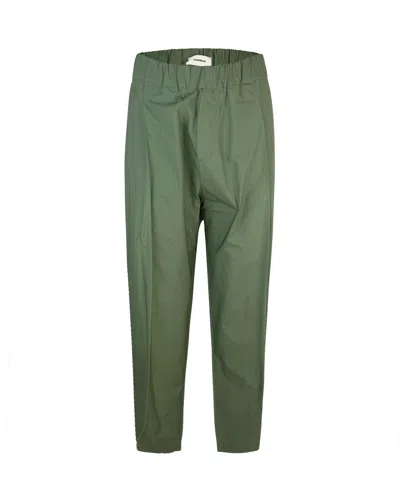 A Paper Kid Pantalone In Popeline Verde In 085