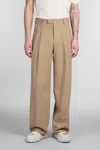 A Paper Kid Pants In Beige Wool In Beige
