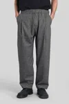 A Paper Kid Pants In Grey Polyester In Gray