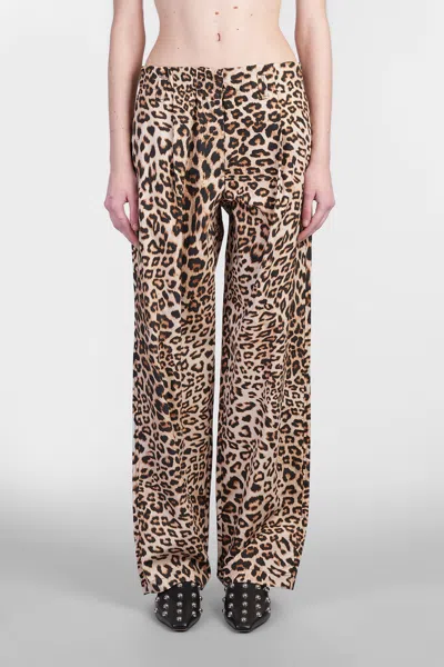 A Paper Kid Pants In Animalier Cotton In Multicolor