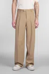 A Paper Kid Pants In Beige Wool In Beige