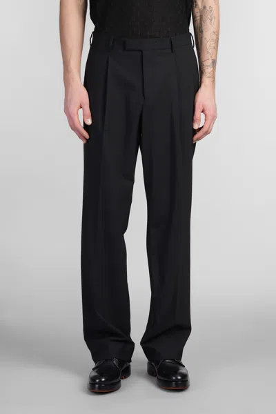 A PAPER KID PANTS IN BLACK WOOL