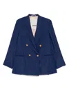 A Paper Kid Pinstriped Blazer In Blue