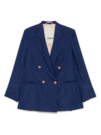 A Paper Kid Pinstriped Blazer In Blue