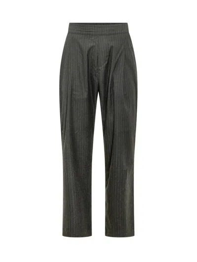 A Paper Kid Pinstriped Pants In Gray