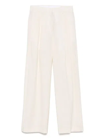 A Paper Kid Pinstriped Trousers In Neutrals
