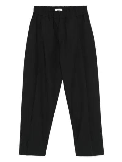 A Paper Kid Pleat-detail Trousers In Black