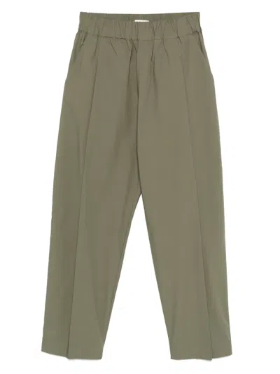 A Paper Kid Pleat-detail Trousers In Green