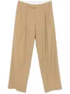 A Paper Kid Pleat-detailing Trousers In Brown