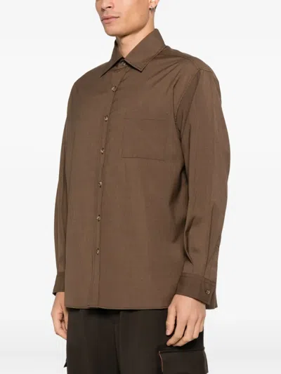 A Paper Kid Pocket Buttoned Shirt In Brown