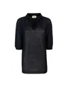 A Paper Kid Polo In Black Polyester