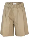 A Paper Kid Bermuda In Popeline Beige In Brown