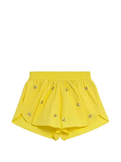 A Paper Kid Popline Embellishment Shorts In Yellow