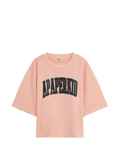 A Paper Kid Raw Edge T-shirt In Pink