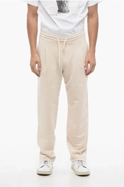 A Paper Kid Regular Fit Single-pleat Sweat Pants In Beige
