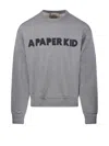 A Paper Kid Relaxed Fit Cotton Sweatshirt With Bold Text Print In Animal Print