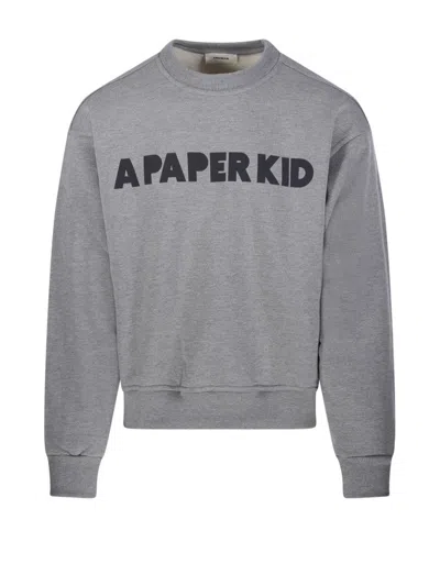 A PAPER KID RELAXED FIT COTTON SWEATSHIRT WITH BOLD TEXT PRINT