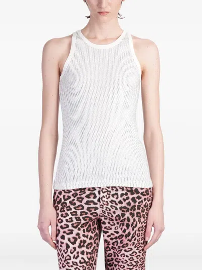 A Paper Kid Rhinestone-embellished Tank Top In White