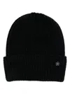 A Paper Kid Ribbed Beanie In Black