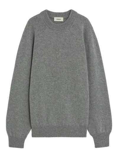 A Paper Kid Ribbed Crew Neck Knitwear In Gray