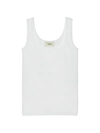 A Paper Kid Ribbed Tank Top In White