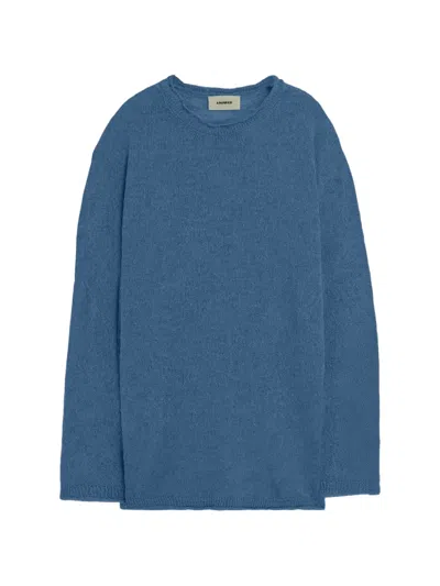 A Paper Kid Round-neck Sweater In Blue
