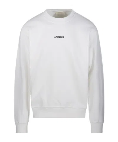 A Paper Kid Round-neck Sweater In White