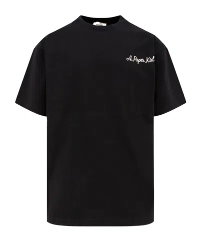 A Paper Kid Short Sleeve T-shirt In Black