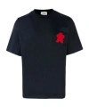 A Paper Kid T-shirt Velvet Logo Nera In Black