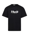 A Paper Kid Crew Neck Graphic Print Short Sleeves T-shirt In Black