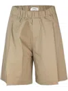 A Paper Kid Bermuda In Popeline Beige In Brown