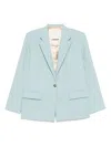 A Paper Kid Single-breasted Blazer In Green