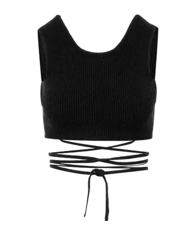 A Paper Kid Sleeveless Vest In Black