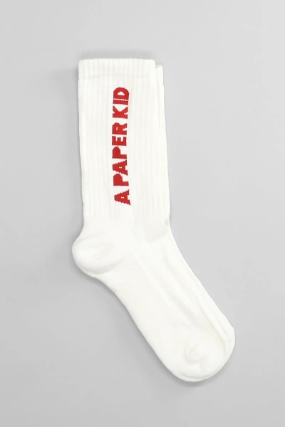 A Paper Kid Socks In White Cotton