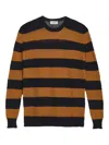 A Paper Kid Striped Jumper In Brown