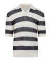 A Paper Kid Striped Polo Shirt