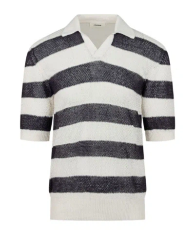 A PAPER KID STRIPED POLO SHIRT