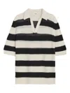A Paper Kid Striped Polo Shirt In Neutrals