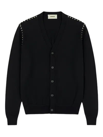 A Paper Kid Studded Cardigan In Black