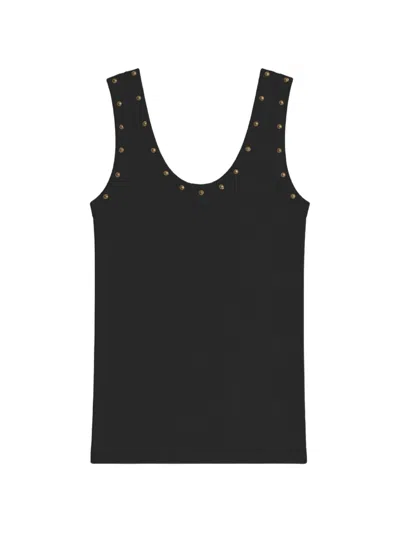 A Paper Kid Studded Tank Top In Black