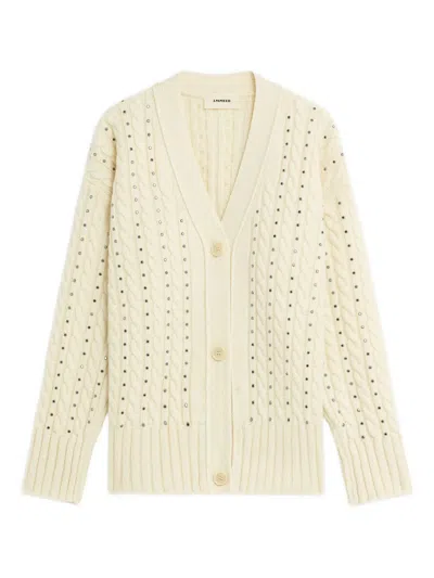 A Paper Kid Studs-embellished Cardigan In Neutral