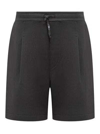 A Paper Kid Sweat Short Pants With Darts. In Nero/black