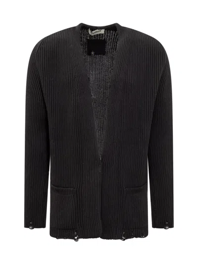 A Paper Kid Sweater Cardigan In Black