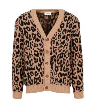 A Paper Kid Leopard Print Cardigan In Animal Print