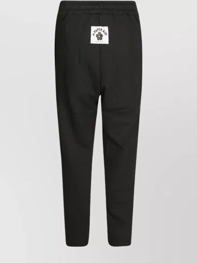 A Paper Kid Sweatpants With Elastic Waistband And Side Pockets In Black