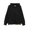 A Paper Kid Logo-embroidered Cotton Hoodie In Black