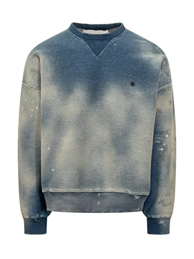 A Paper Kid Washed Denim Effect Sweatshirt In Blue