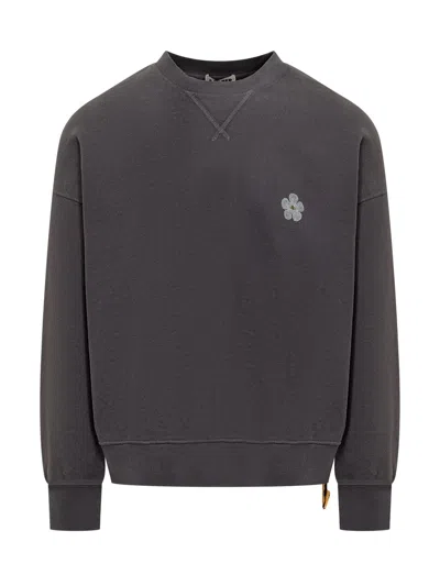 A Paper Kid Logo Sweatshirt In Nero Lavato